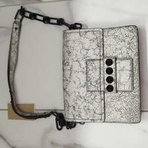 Michael kors collection cate shoulder bag optic white chain strap $950